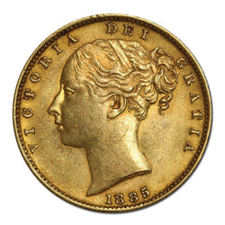 1885 Sydney Victoria Young Head Shield Gold Sovereign EF