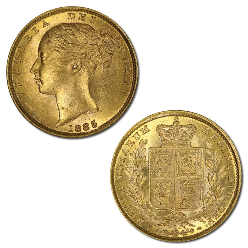 1885 Sydney Shield Gold Sovereign Lustrous nUNC/UNC