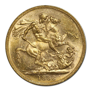 1886 Melbourne Victoria Young Head St.George Gold Sovereign