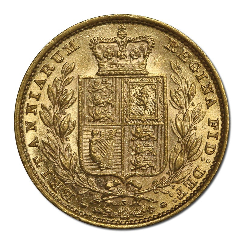 1886 Sydney Victoria Young Head Shield Gold Sovereign EF