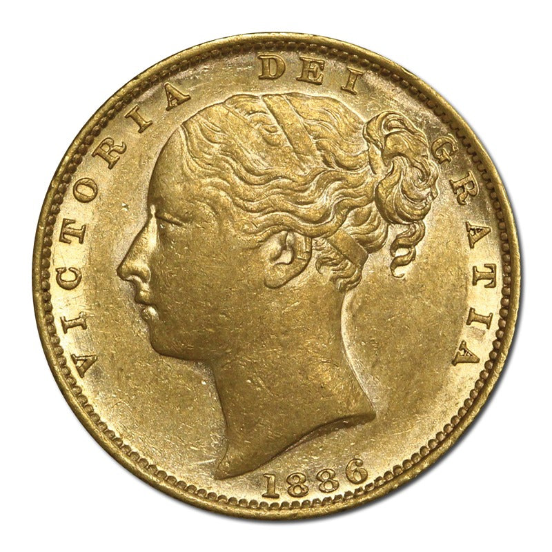 1886 Sydney Victoria Young Head Shield Gold Sovereign EF