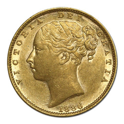 1886 Sydney Victoria Young Head Shield Gold Sovereign EF