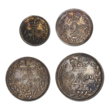 Great Britain 1886 Victoria Silver Maundy Set