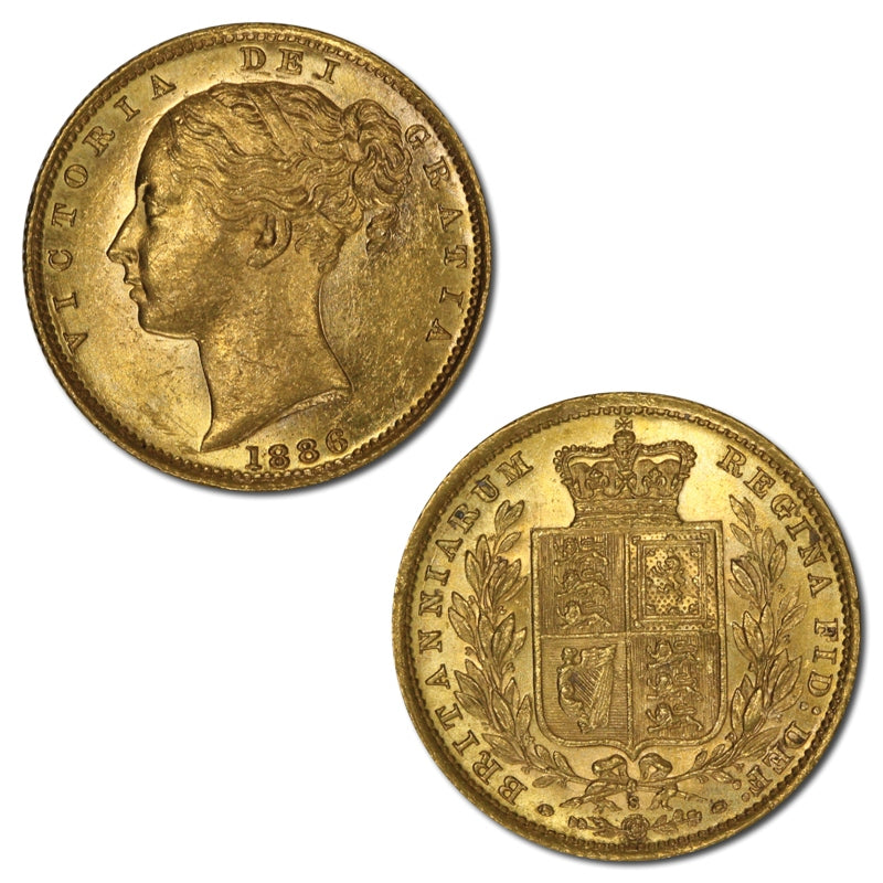 1886 Sydney Shield Gold Sovereign nUNC/UNC
