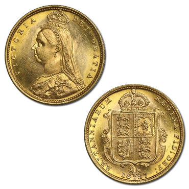 1887 Melbourne Jubilee Gold Half Sovereign CHOICE UNC/GEM UNC