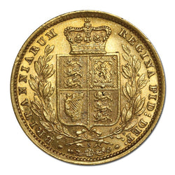 1887 Sydney Victoria Young Head Shield Gold Sovereign EF