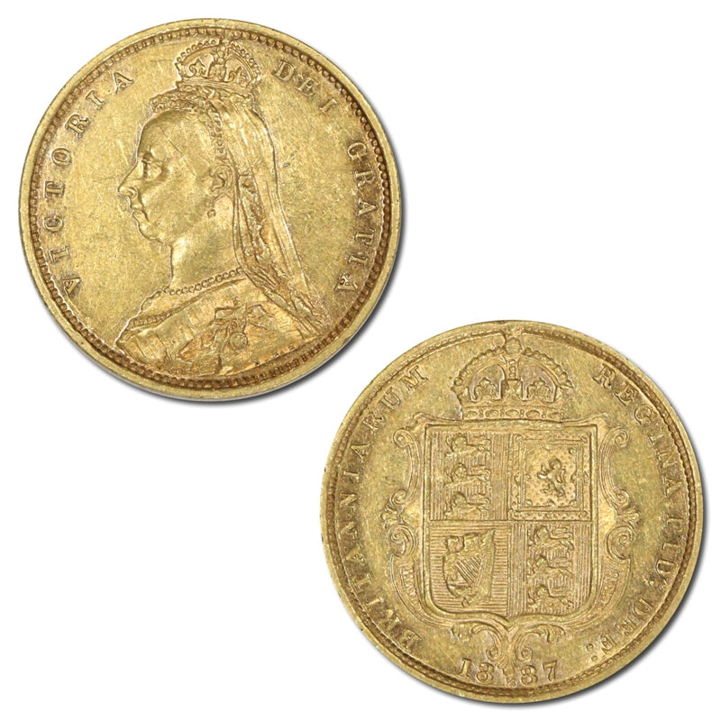 1887 Melbourne Jubilee Gold Half Sovereign EF