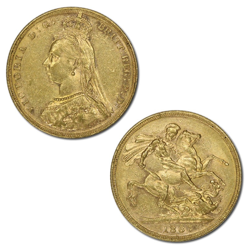 1887 Melbourne Gold Sovereign Jubilee Head