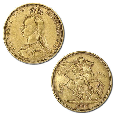 1887 Melbourne Victoria Jubilee Head Gold Sovereign Fine