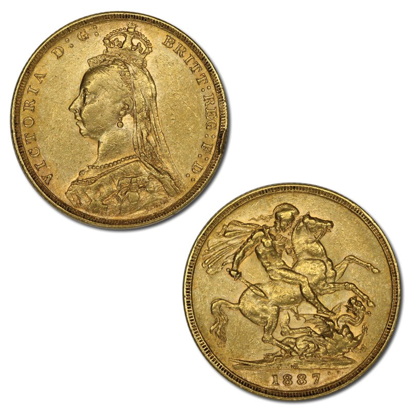 1887 Melbourne Gold Sovereign Jubilee Head