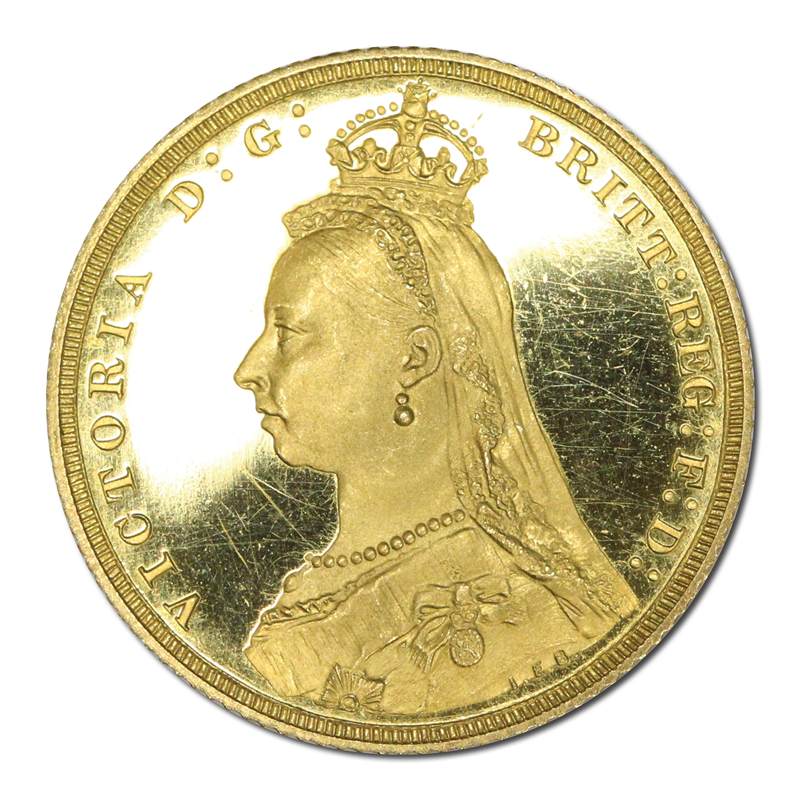 Great Britain 1887 Victoria Jubilee Head Gold Sovereign Brilliant FDC