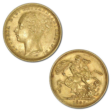 1887 Sydney Victoria Y/H St.George Gold Sovereign VF