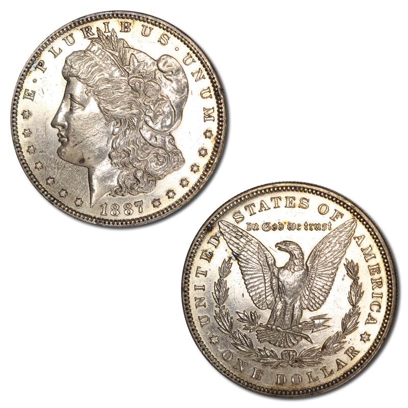 USA 1887 Philadelphia Morgan Silver Dollar
