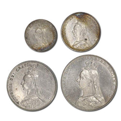 Great Britain 1888 Victoria Jubilee Silver Maundy Set