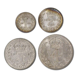 Great Britain 1888 Victoria Jubilee Silver Maundy Set