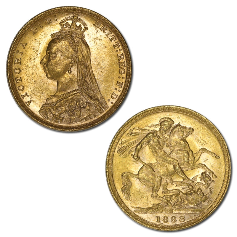 1888 Melbourne Jubilee Gold Sovereign Lustrous UNC