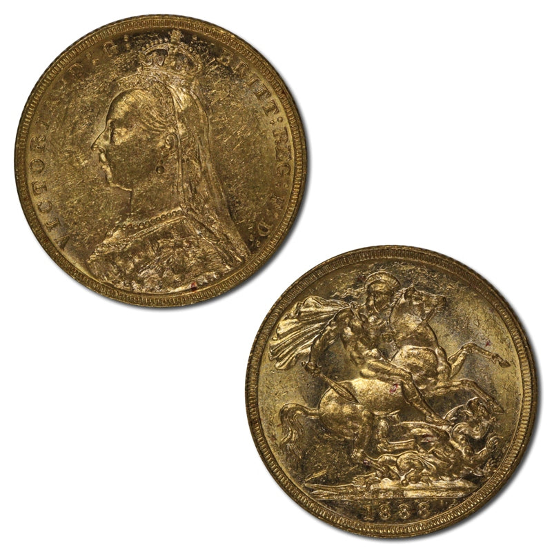 1888 Melbourne Jubilee Gold Sovereign Lustrous nUNC/UNC