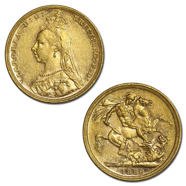1889 Melbourne Victoria Jubilee Head Gold Sovereign EF