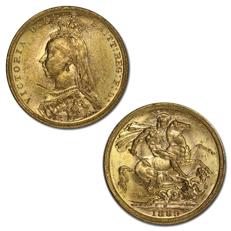 1889 Melbourne Jubilee Gold Sovereign Lustrous UNC