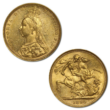 1890 Sydney Victoria Jubilee Head Gold Sovereign EF