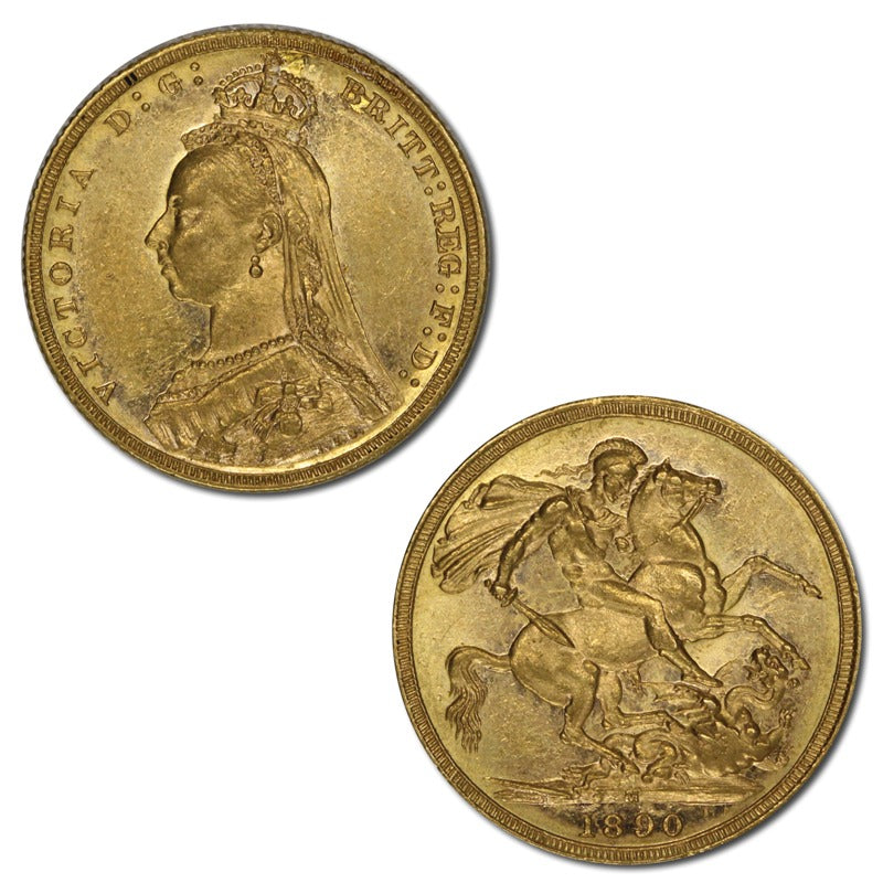 1890 Melbourne Jubilee Head Gold Sovereign EF