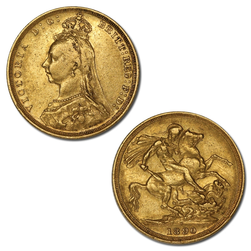 1890 Sydney Jubilee Head Gold Sovereign VF