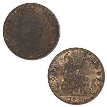 Great Britain 1891 Victoria Penny Lustrous UNC