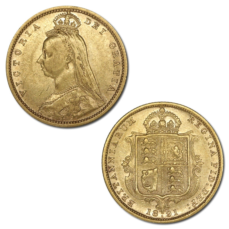 1891 Sydney Jubilee Head Gold Half Sovereign VF