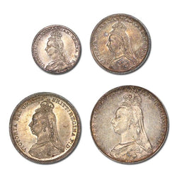 Great Britain 1891 Victoria Silver Maundy Set