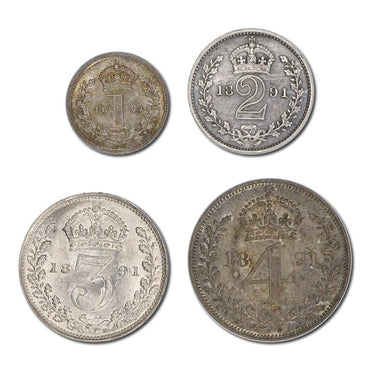 Great Britain 1891 Victoria Jubilee Head Silver Maundy Set