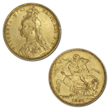1891 Sydney Victoria Jubilee Head Gold Sovereign VF