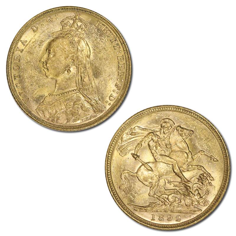 1892 Melbourne Victoria Jubilee Gold Sovereign Lustrous nUNC