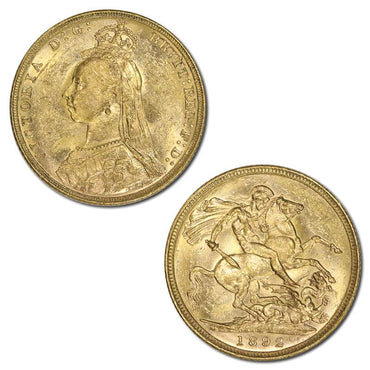 1892 Melbourne Victoria Jubilee Gold Sovereign Lustrous nUNC