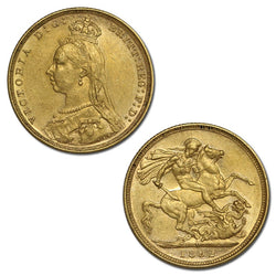 1892 Melbourne Victoria Jubilee Head Gold Sovereign EF