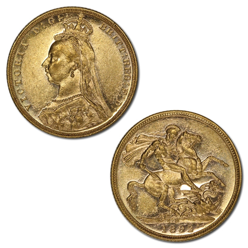 1892 Melbourne Jubilee Head Gold Sovereign EF
