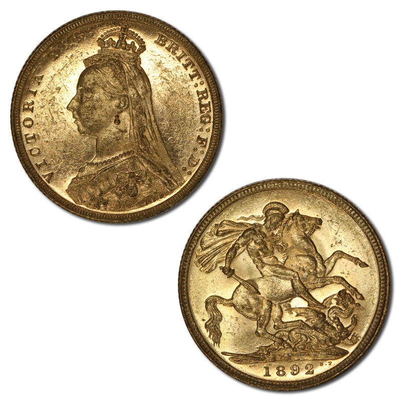 1892 Melbourne Jubilee Gold Sovereign Lustrous UNC