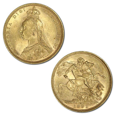 1892 Sydney Victoria Jubilee Head Gold Sovereign Lustrous nUNC