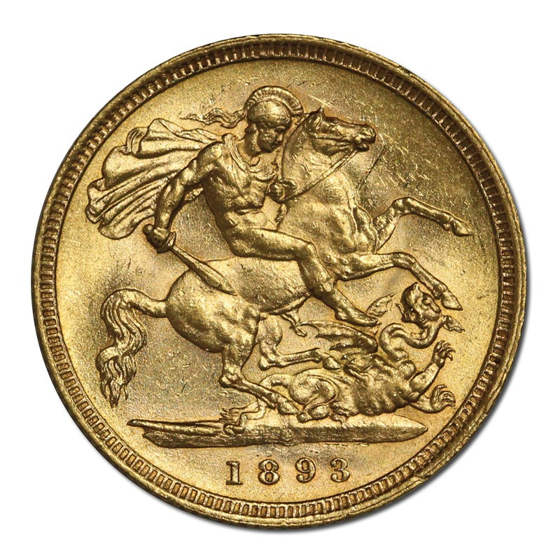 1893 Sydney Victoria Veiled Gold Half Sovereign CHOICE UNC