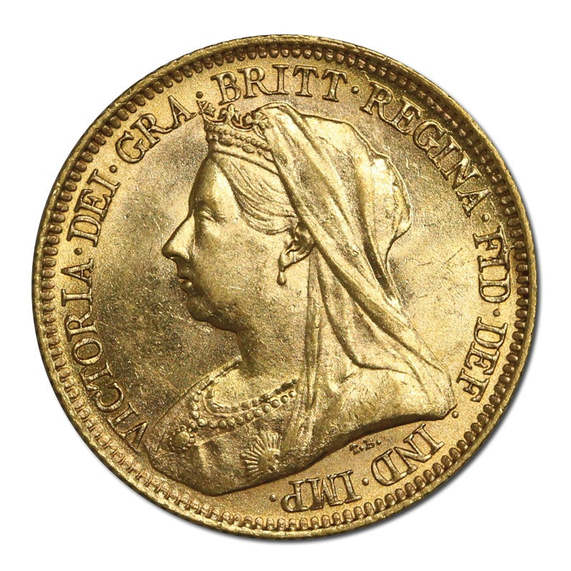 1893 Sydney Victoria Veiled Gold Half Sovereign CHOICE UNC