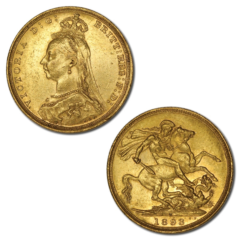 1893 Sydney Jubilee Head Gold Sovereign EF