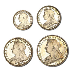Great Britain 1893 Victoria Veiled Head Maundy Set
