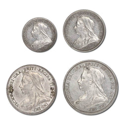 Great Britain 1893 Victoria Veiled Head Maundy Set