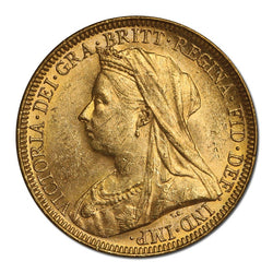 1894 Melbourne Veiled Head Gold Sovereign Lustrous Choice UNC