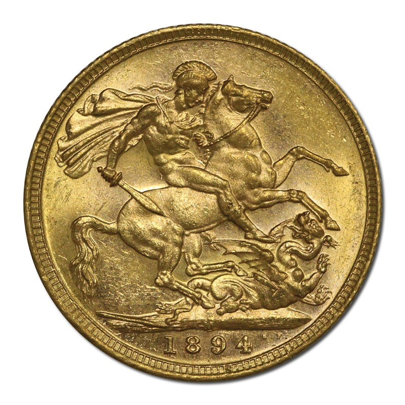 1894 Melbourne Veiled Head Gold Sovereign Lustrous UNC