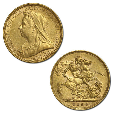 1894 Melbourne Victoria Veiled Head Gold Sovereign VF