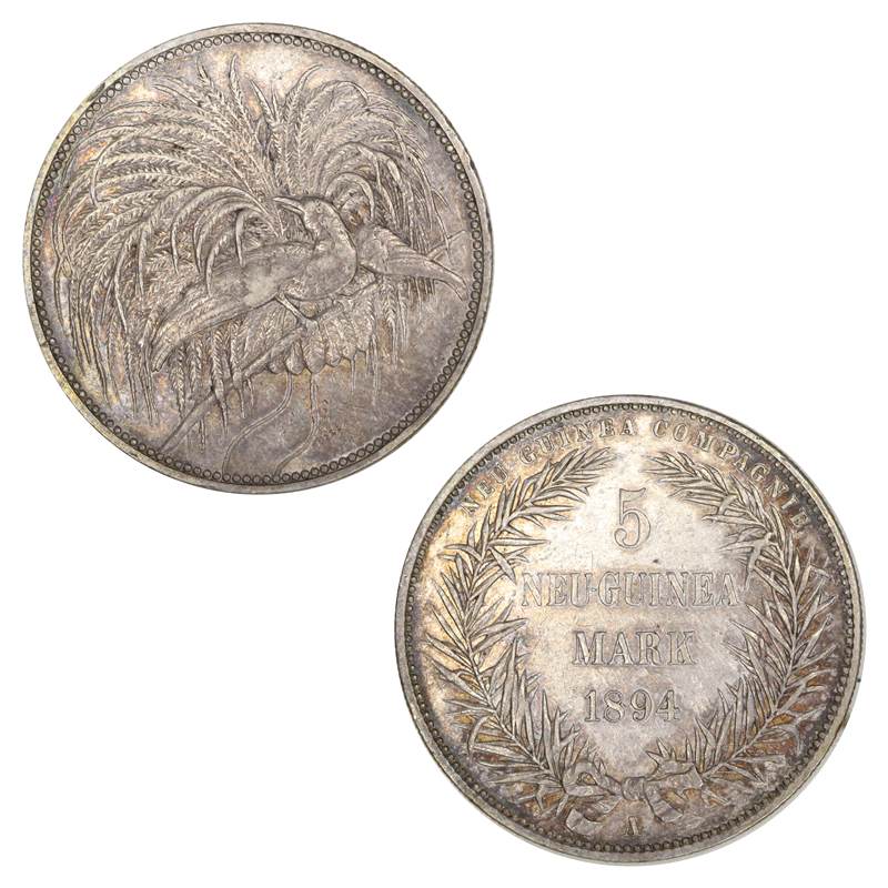 German New Guinea 1894A Silver 5 Marks