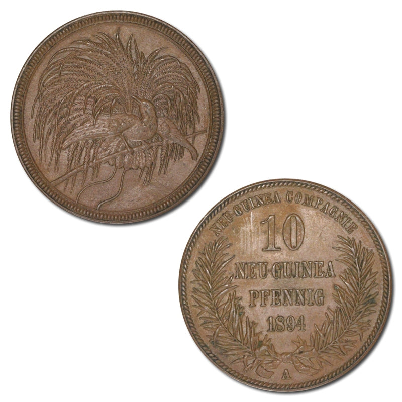 German New Guinea 1894A Bronze 10 Pfennig EF+