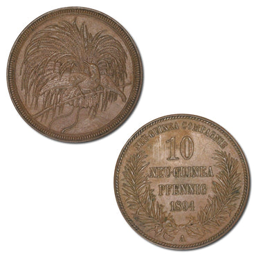 German New Guinea 1894A Bronze 10 Pfennig KM#3