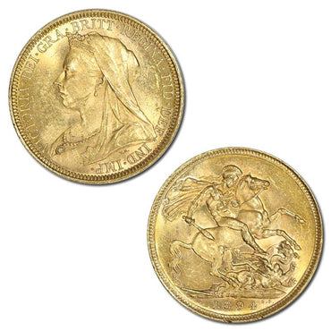 1894 Sydney Victoria Veiled Head Gold Sovereign Lustrous UNC