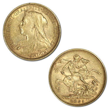 1895 Melbourne Victoria Veiled Head Gold Sovereign nVF